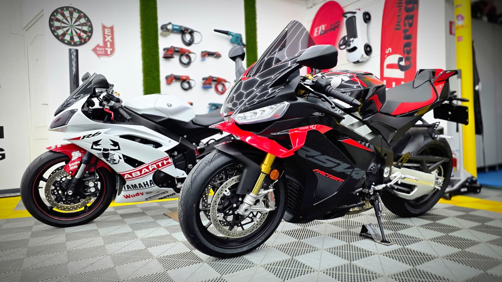 Motociclete Yamaha si Aprilia in atelierul ED's Detailing Garage din Bucuresti