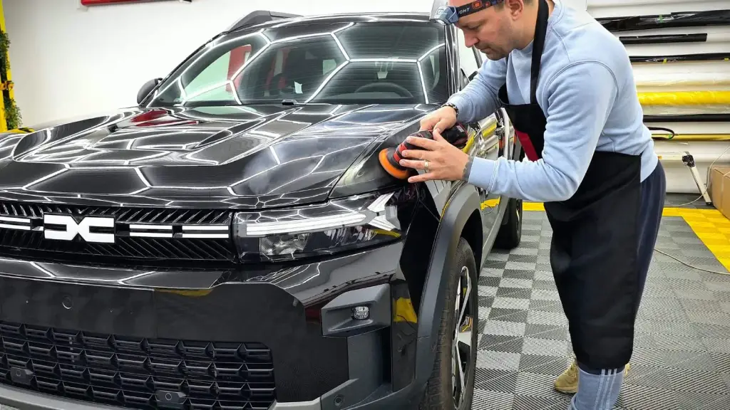 Polish auto înainte de aplicarea protecției ceramice sau foliei PPF în București