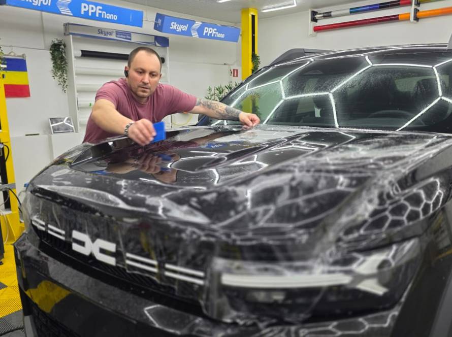 Aplicare folie ppf pe capota masina noua in Bucuresti